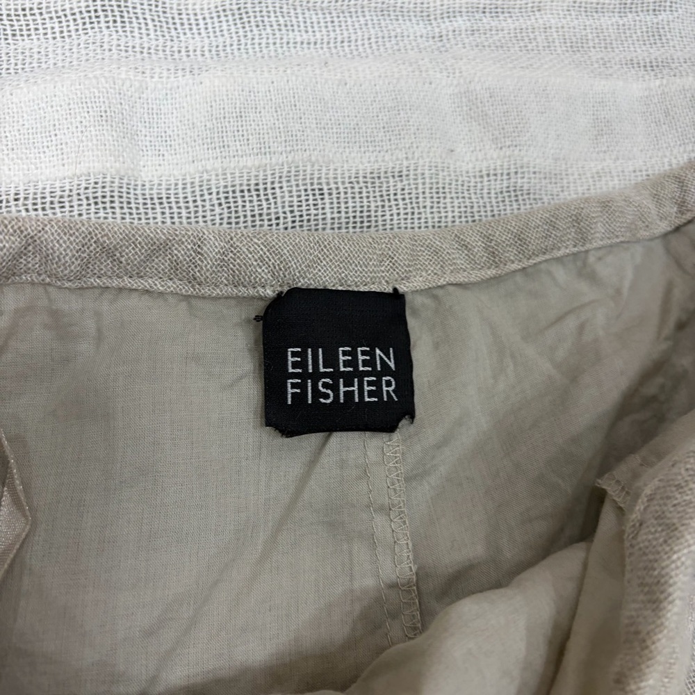 EILEEN FISHER 100% LINEN SEAMED SKIRT IN CLOVE 15” WAIST CASUAL COASTAL MINIMAL - Picture 5 of 9
